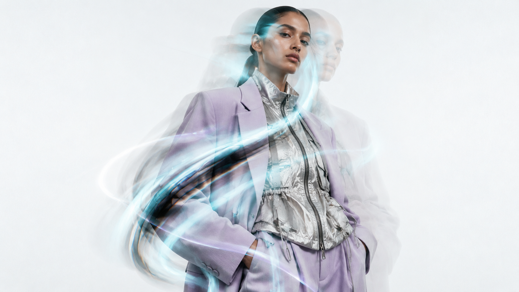 Placeholder fashion study in lilac
